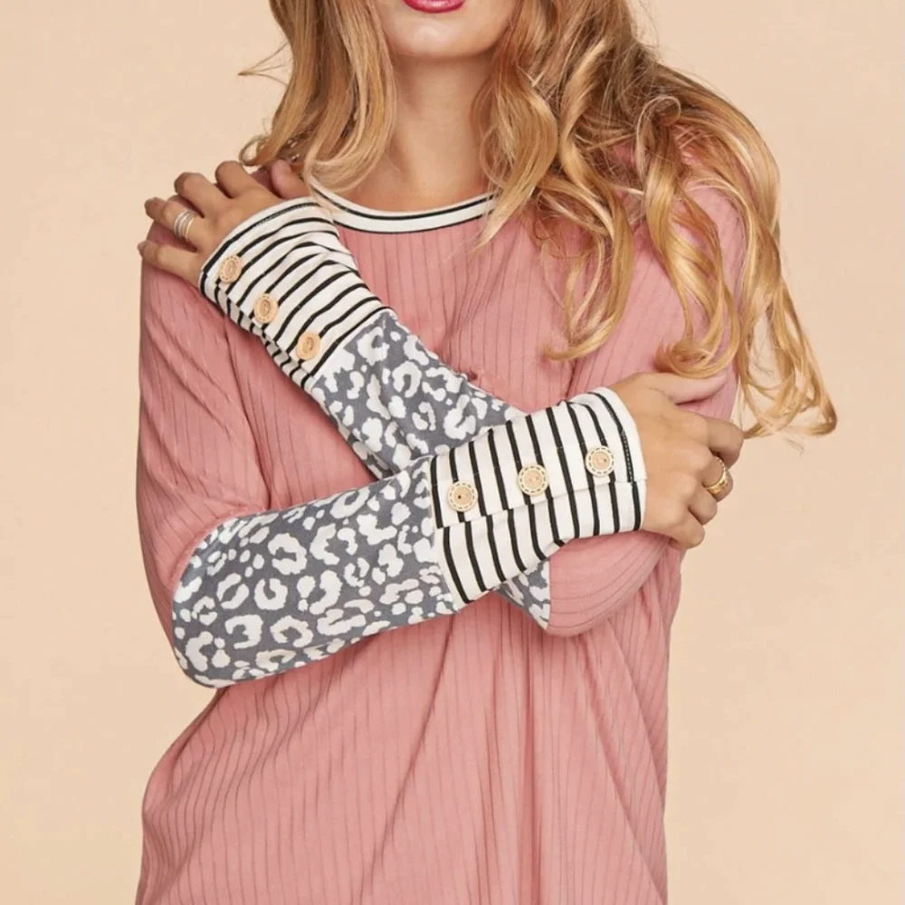 💜 New Print Sleeve Top - Picture 1 of 4